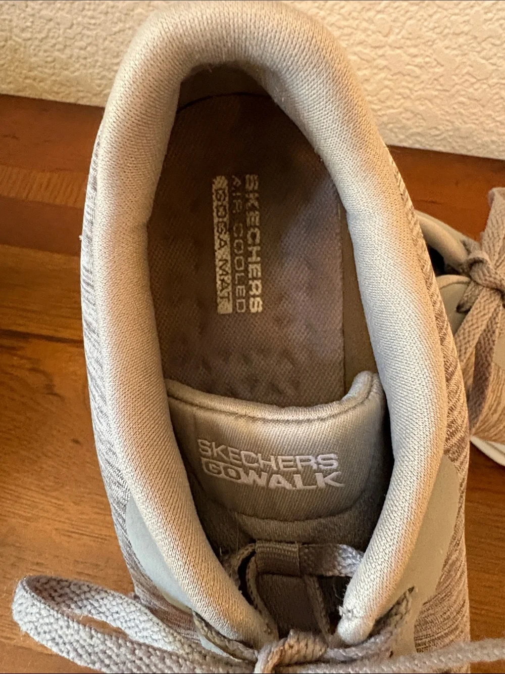 Skechers Light Gray Heather Knit Lace-Up Sneakers